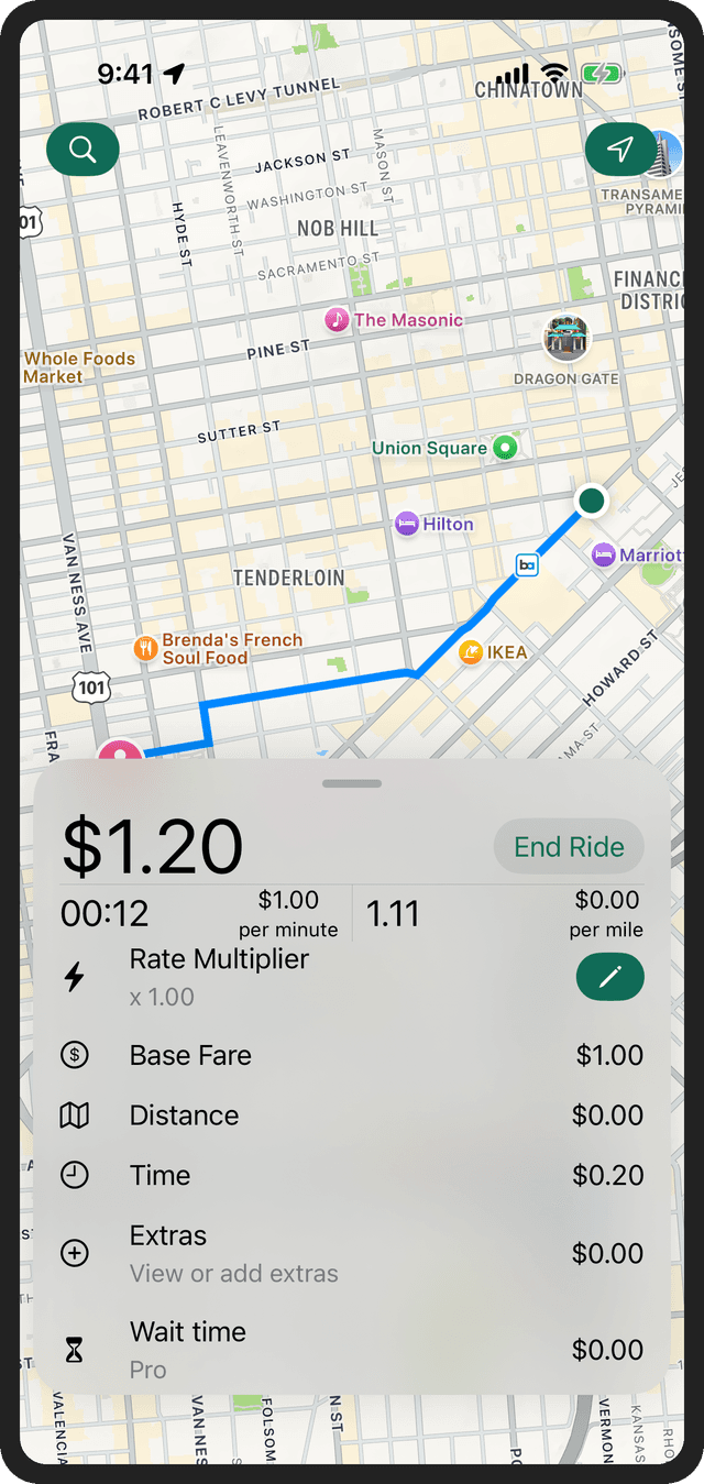 Professional Taximeter App for Drivers